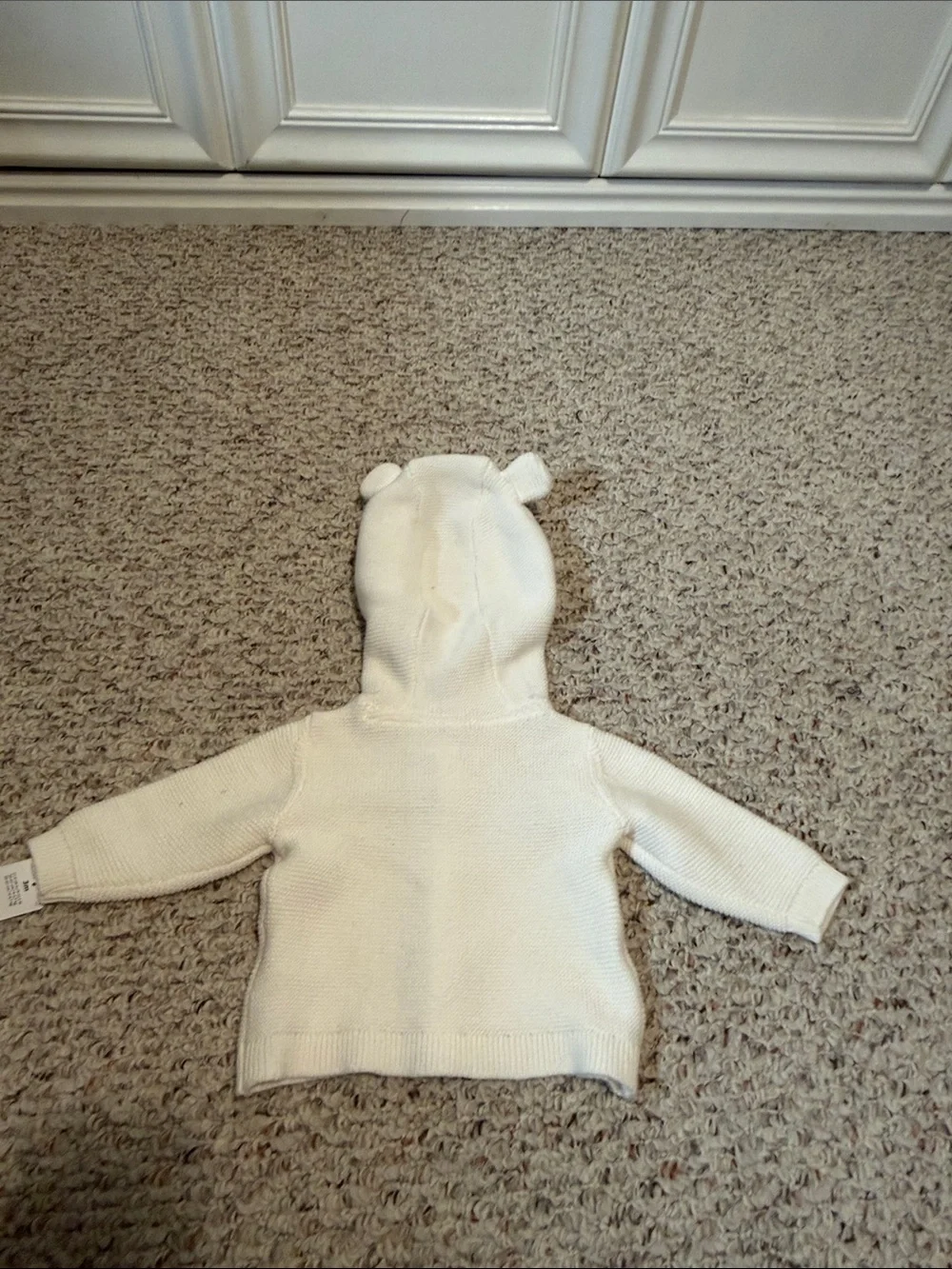 Carter's Cream Knit Hooded Sweater with Bear Ears
